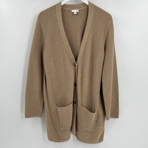 J. Jill Camel Chunky Cotton Long Cardigan Womens Size XLP Old Money Quiet Luxury